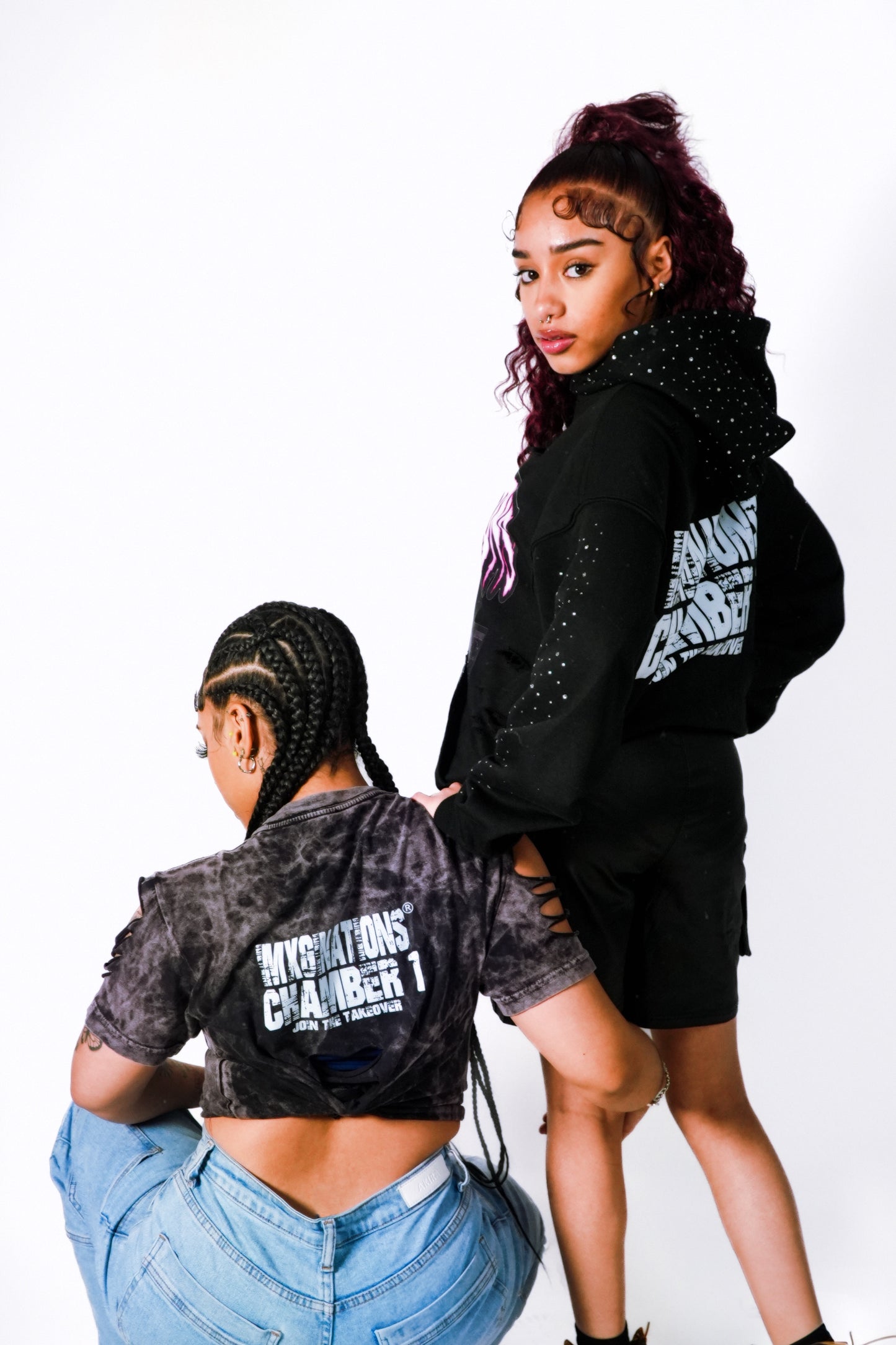 “Takeover” Washed cropped tee