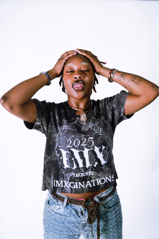 “Takeover” Washed cropped tee