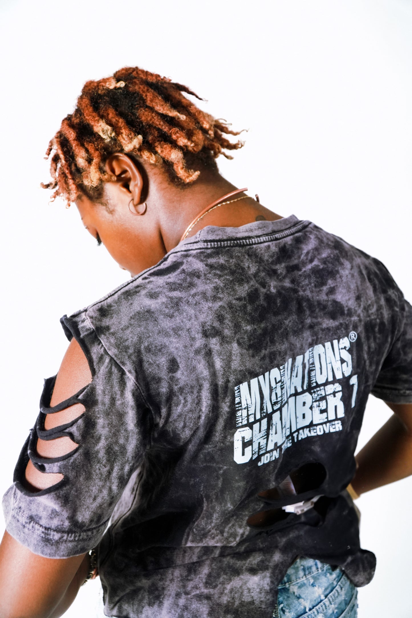 “Takeover” Washed cropped tee