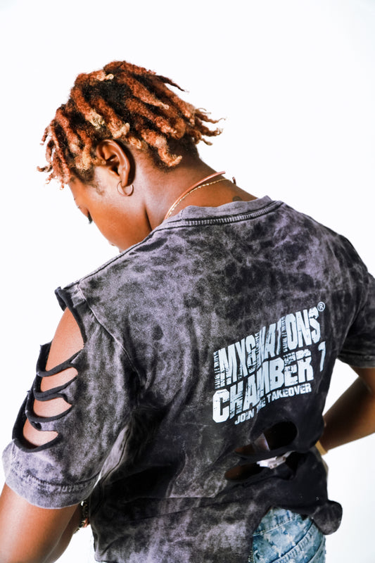 “Takeover” Washed cropped tee