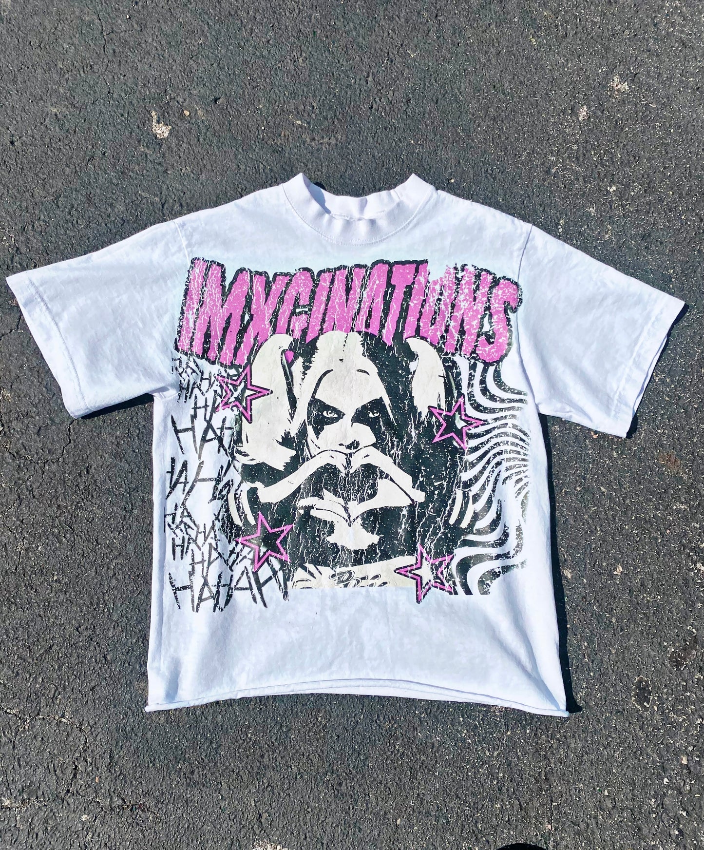 Imxginations “Crazy girl” lavender cropped tee shirt